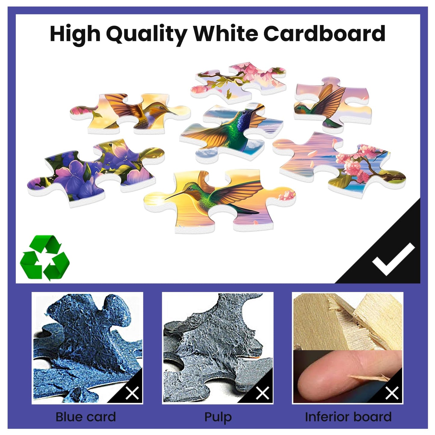 WSCXSC 300 Pieces Jigsaw Puzzle for Adults – Hummingbird Beach Flower Scene 20.5x15 in