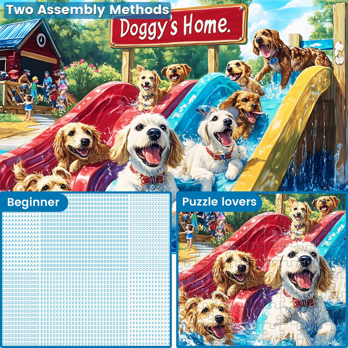 WSCXSC 300 Piece Puppy Puzzle for Adults – Premium Cardboard Jigsaw 20.5x15 in