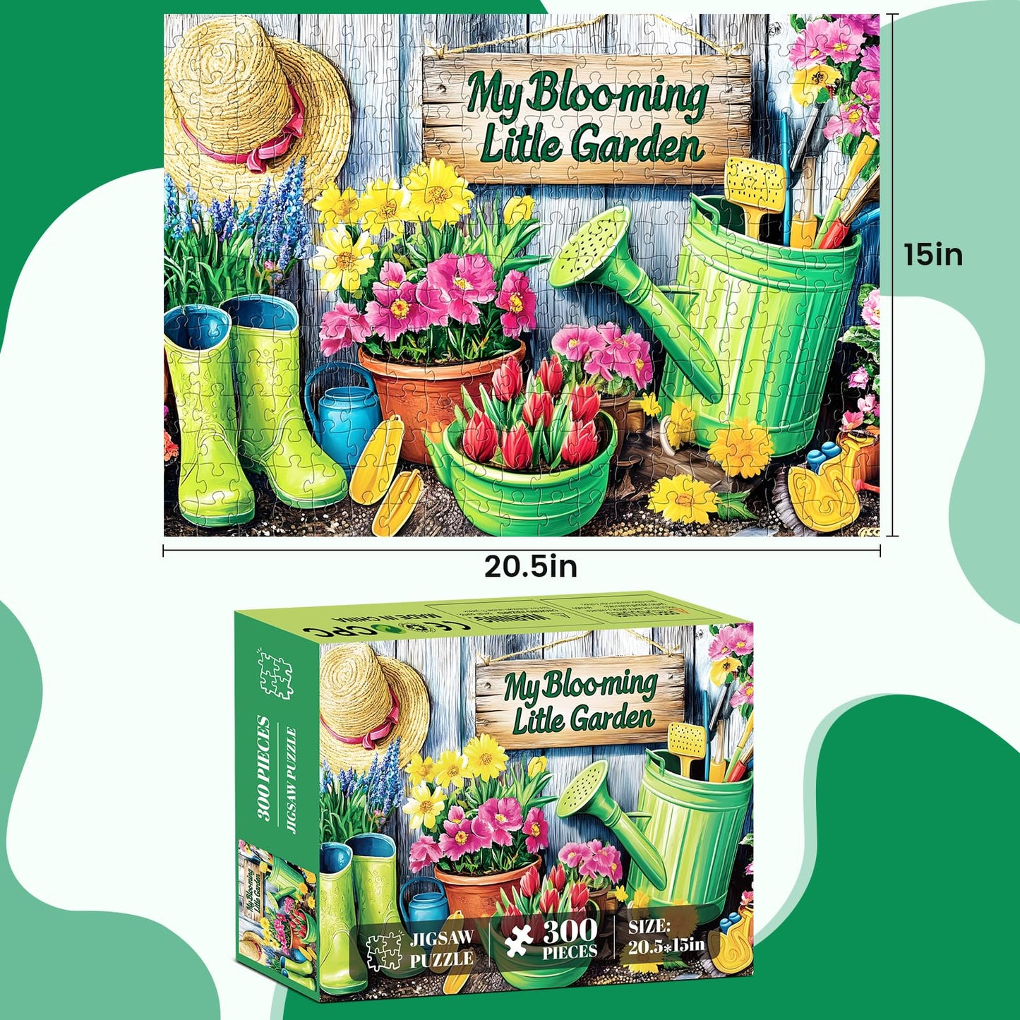WSCXSC 300 Piece Flower Garden Puzzle for Adults – Premium Cardboard Jigsaw