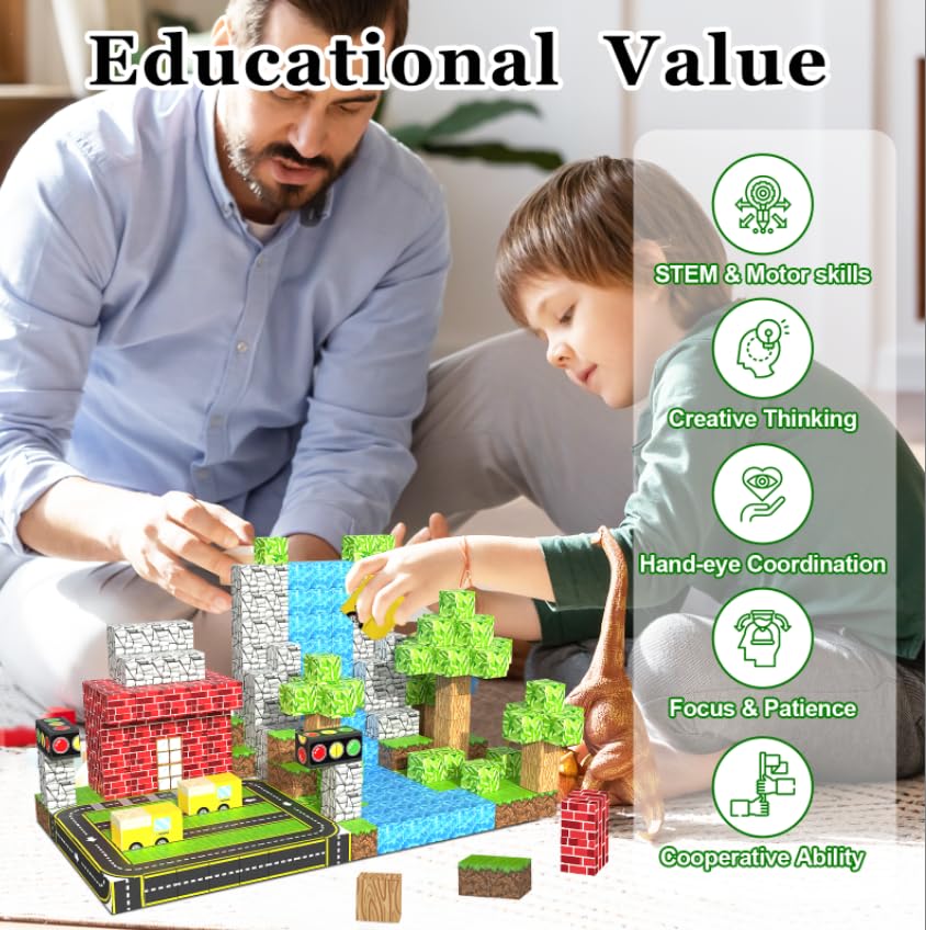 WSHIMIN Princess Castle Magnetic Building Blocks for Kids 4-8 | STEM & Sensory Toys