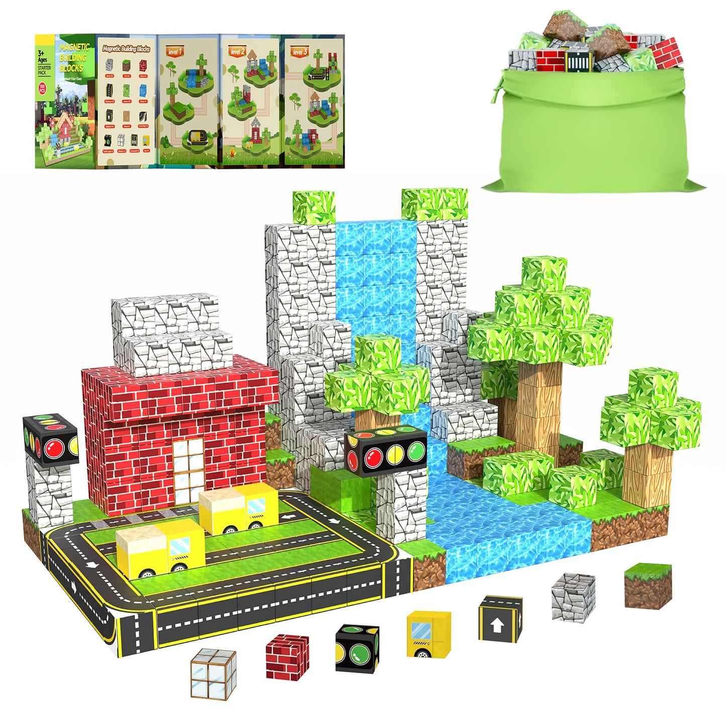 WSHIMIN Princess Castle Magnetic Building Blocks for Kids 4-8 | STEM & Sensory Toys