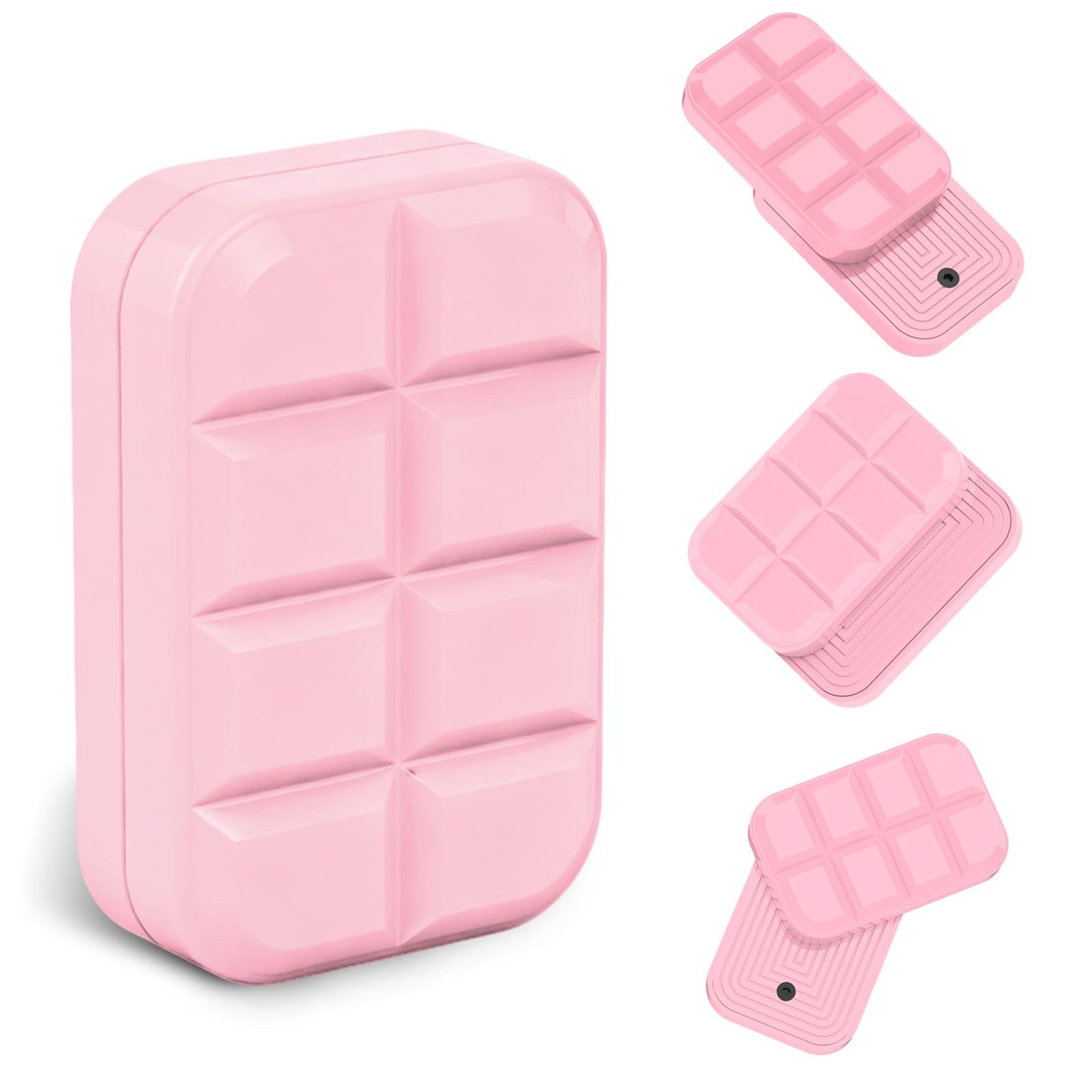 WSHWXY Chocolate Pink Magnetic Fidget Slider – Metal EDC Fidget Toy for Adults