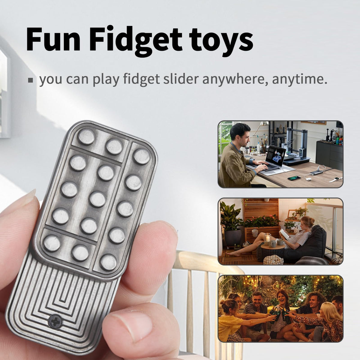 WSHWXY Fidget Slider — Magnetic Metal EDC Toy for Adults