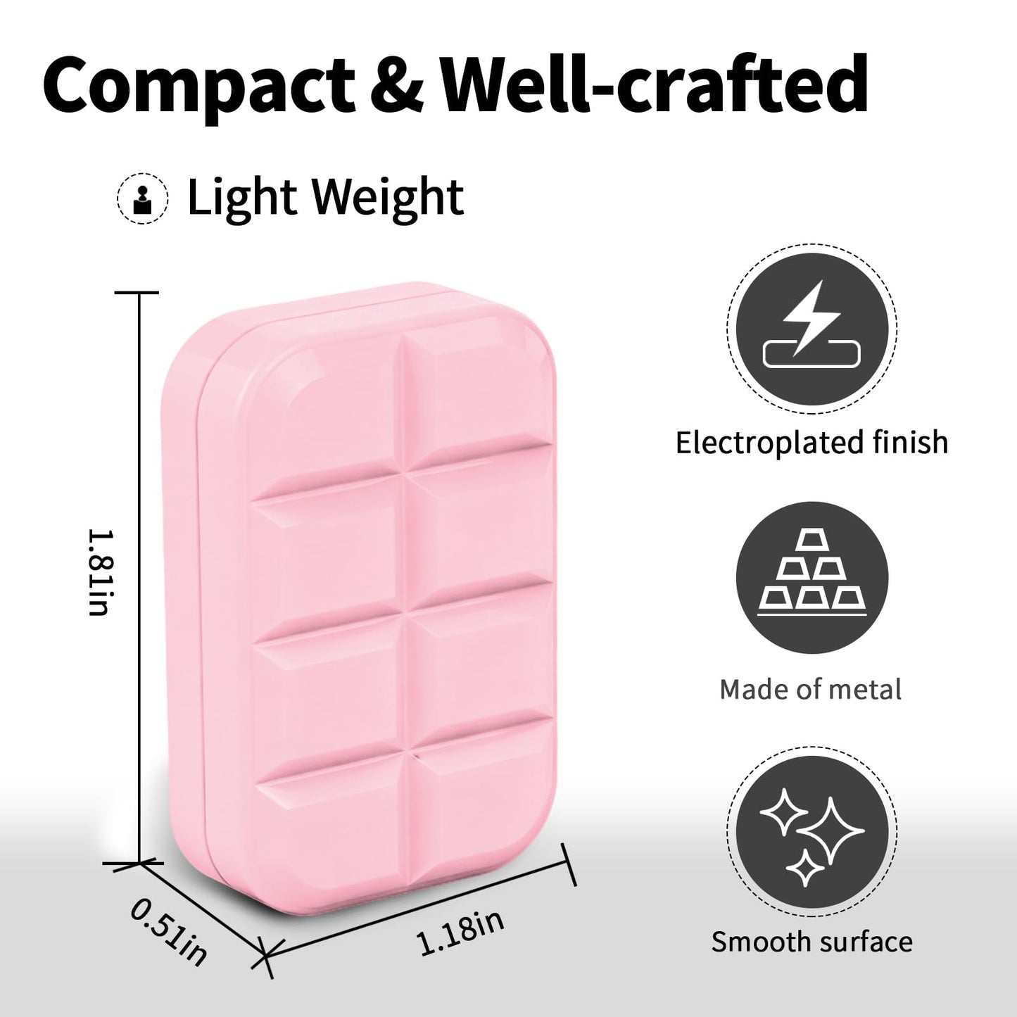 WSHWXY Chocolate Pink Magnetic Fidget Slider – Metal EDC Fidget Toy for Adults