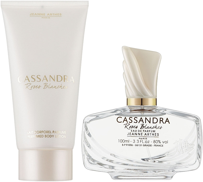 Jeanne Arthes Cassandra Roses Blanches Gift Set 100ml EDP + 100ml Body Lotion Women's Fragrance