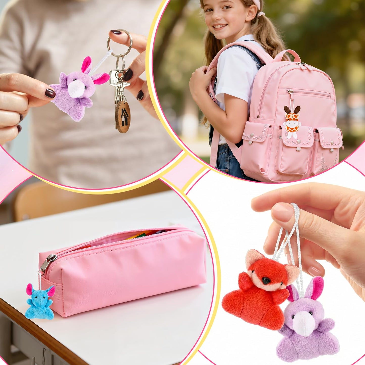 Wsorik 24-Pack Valentine's Plush Toys with Mini Animals & Cards | Classroom Gifts