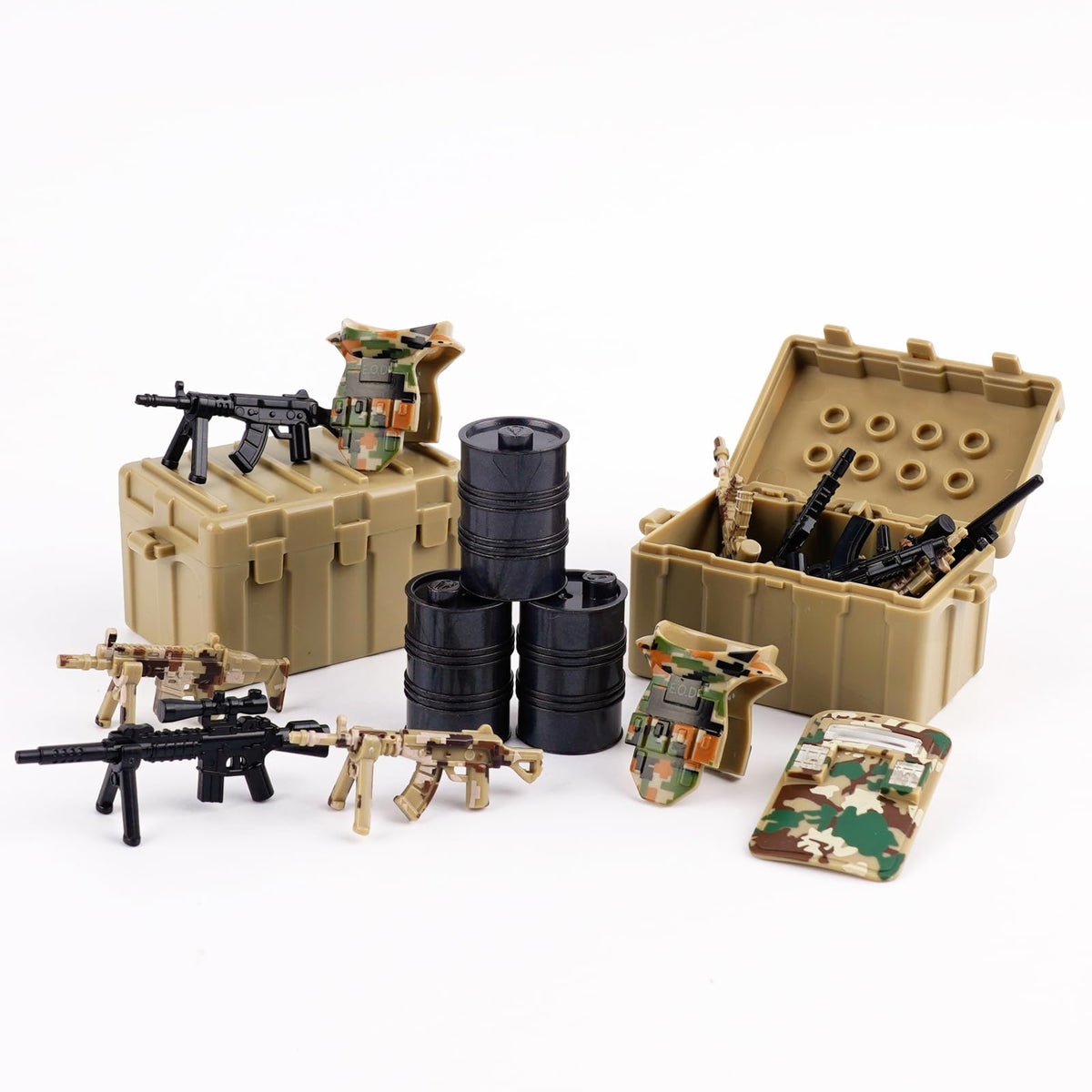 WSRYLTCH Military Army Weapons Pack Accessories – Swat Team Building Block Toys & Camouflage Gear Sets