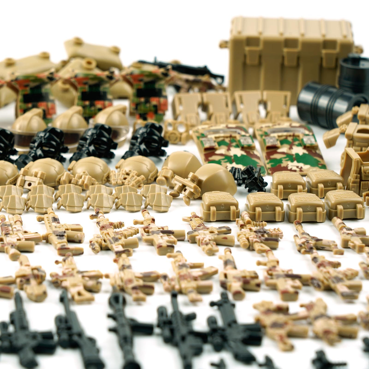 WSRYLTCH Military Army Weapons Pack Accessories – Swat Team Building Block Toys & Camouflage Gear Sets