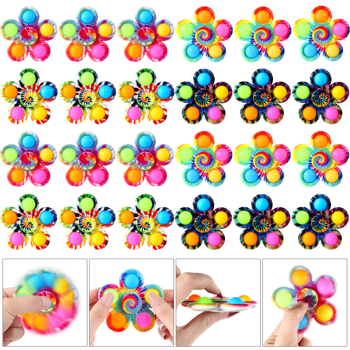 Wsslon 24-Pack Fidget Spinners – Party Favors, Classroom Prizes & Goody Bags