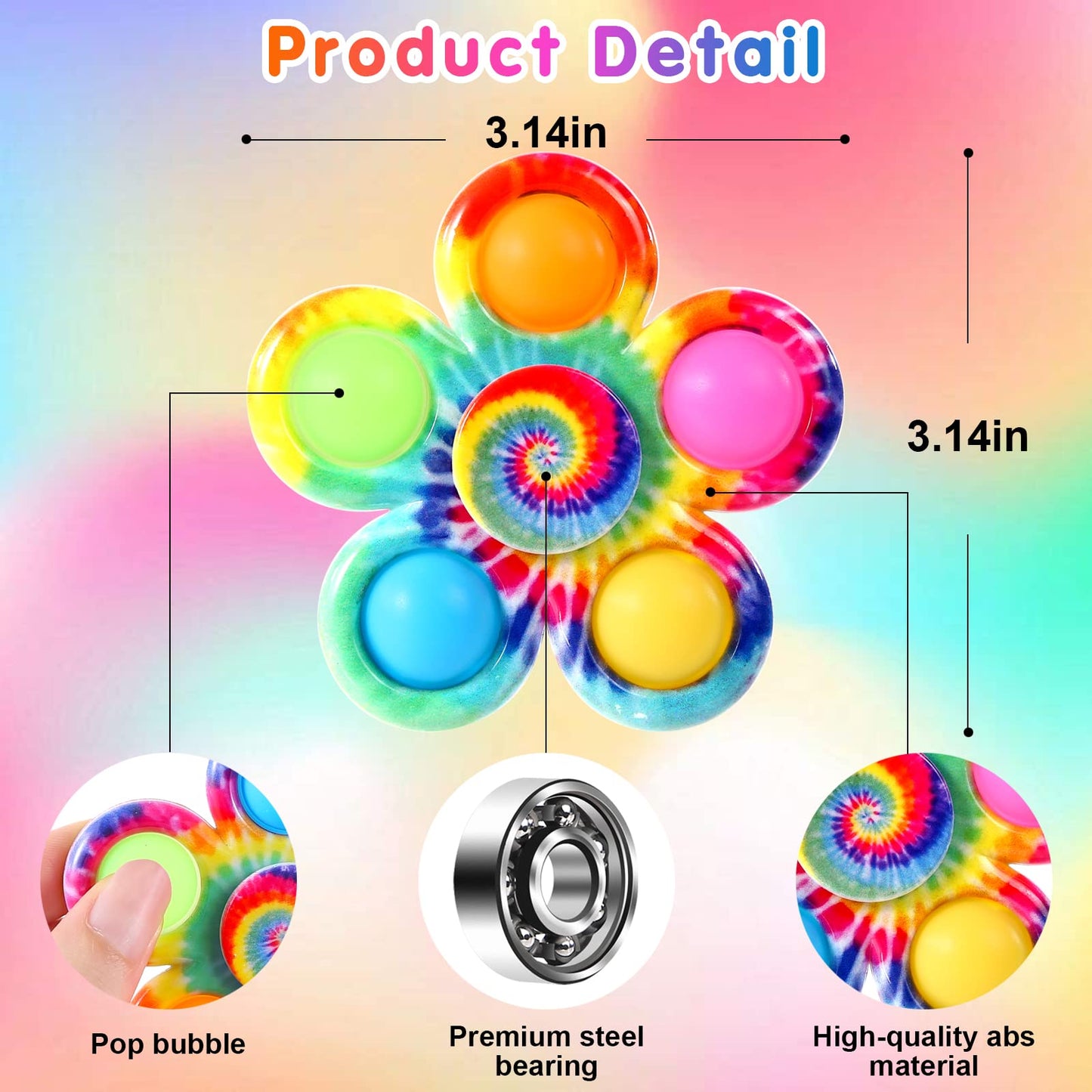 Wsslon 24-Pack Fidget Spinners – Party Favors, Classroom Prizes & Goody Bags