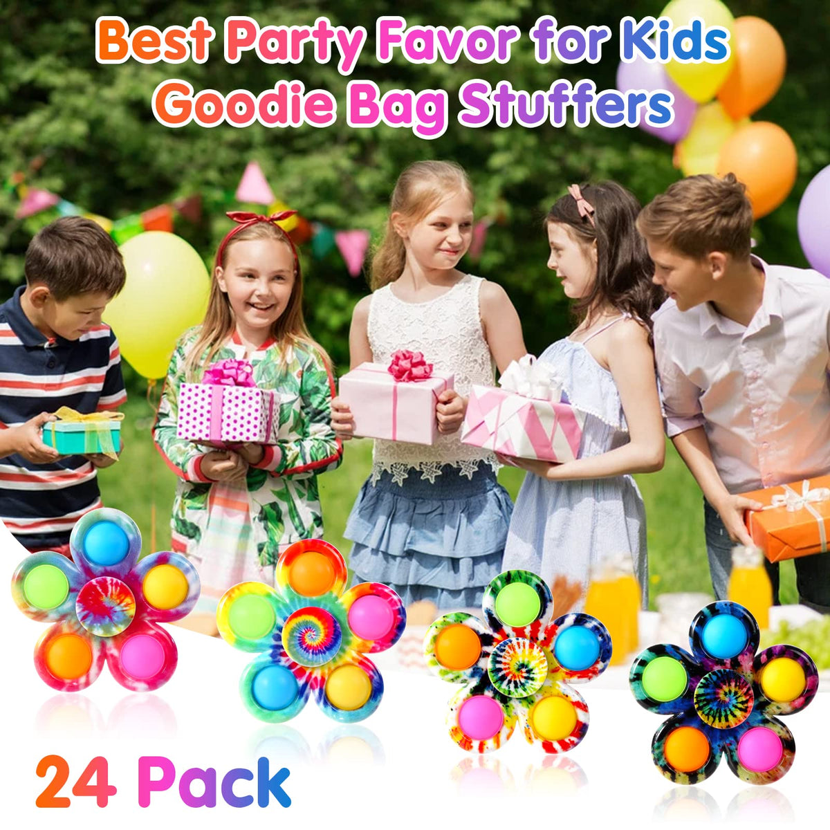 Wsslon 24-Pack Fidget Spinners – Party Favors, Classroom Prizes & Goody Bags