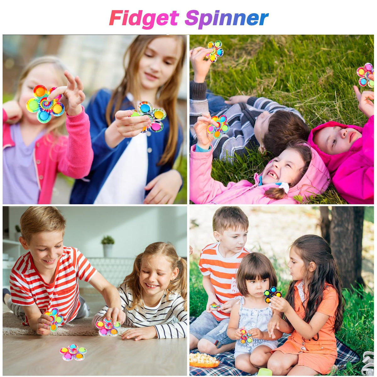 Wsslon 24-Pack Fidget Spinners – Party Favors, Classroom Prizes & Goody Bags