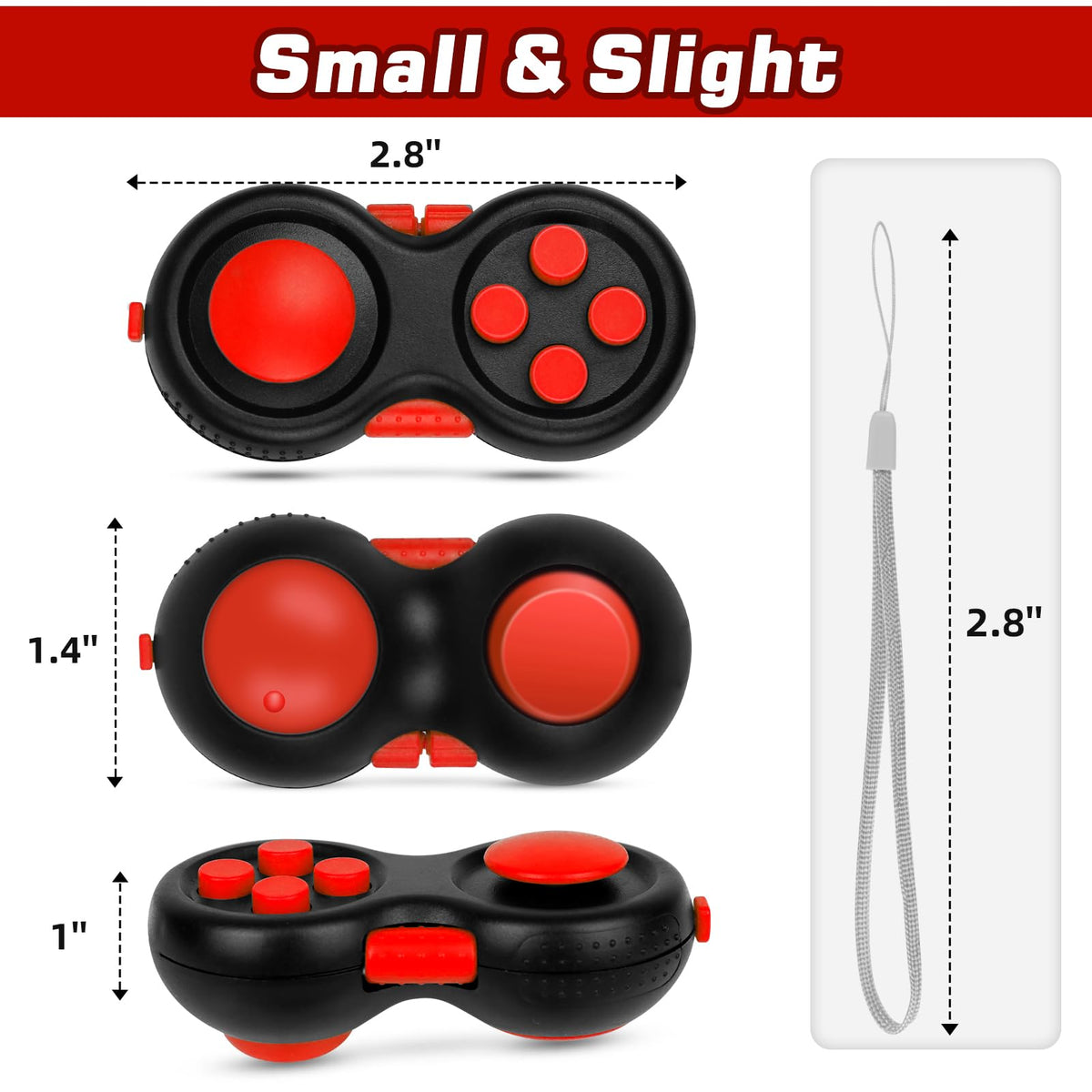 WTYCD Original Fidget Toy Game — 8-Function Rubberized Controller for Focus