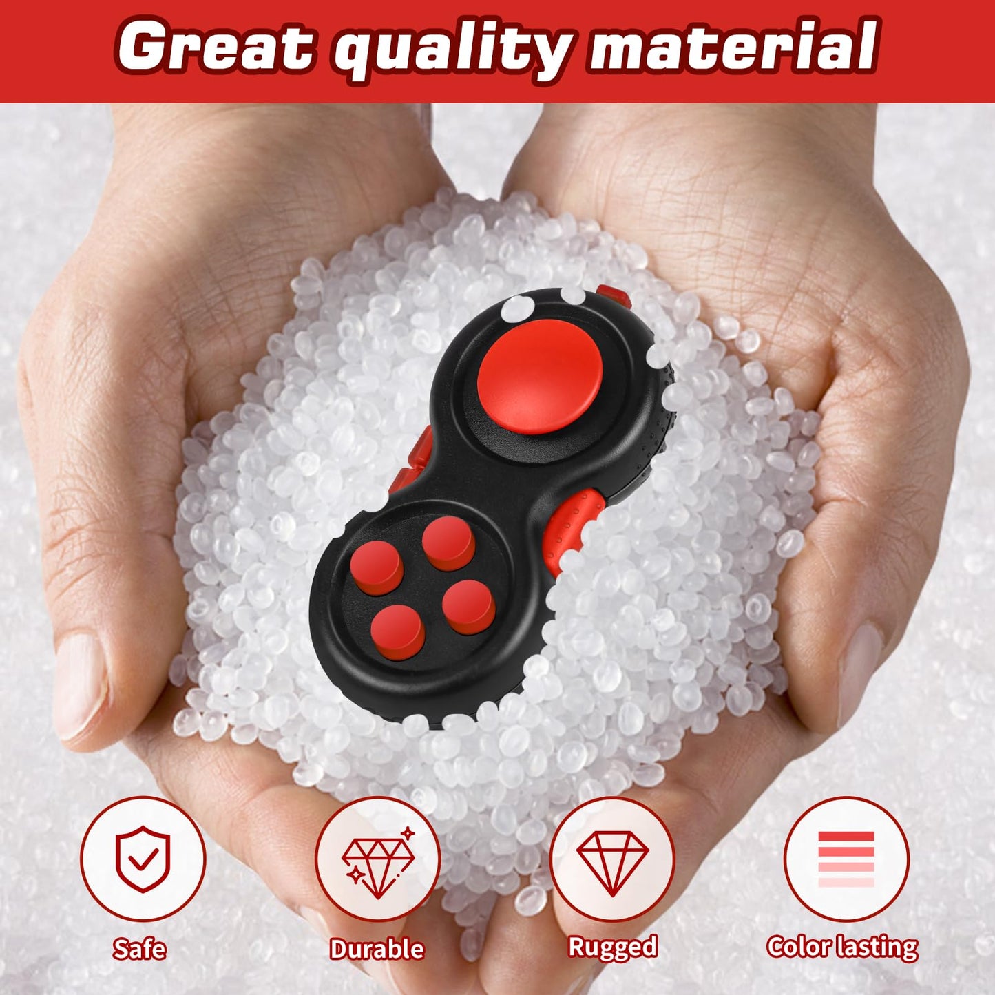 WTYCD Original Fidget Toy Game — 8-Function Rubberized Controller for Focus