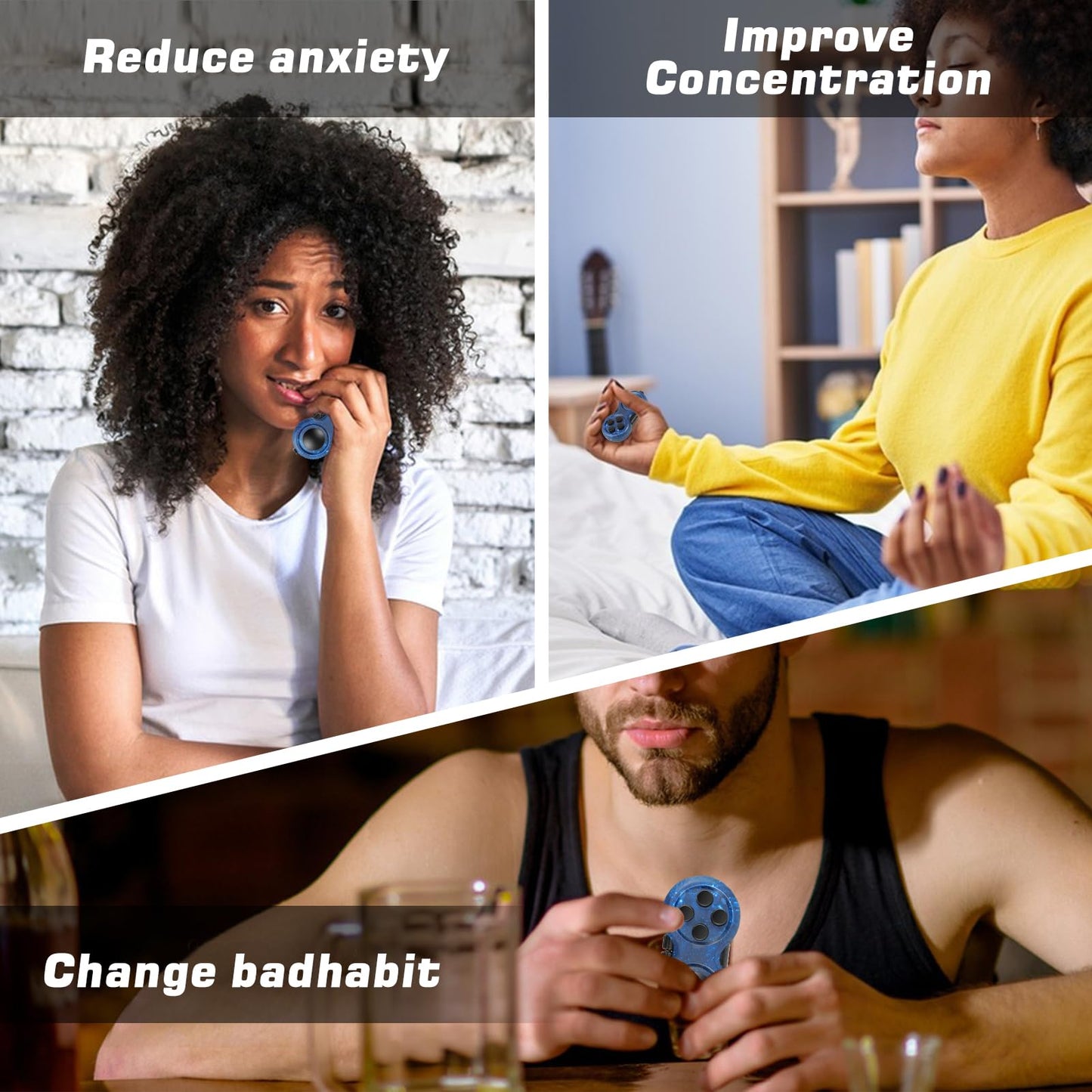 WTYCD Original Fidget Toy: 8-Function Rubberized Controller for Focus, Stress Relief & Discreet Fidgeting