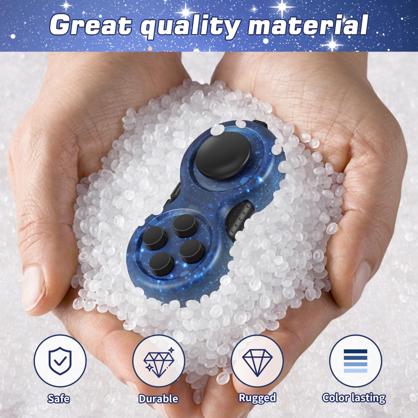 WTYCD Original Fidget Toy: 8-Function Rubberized Controller for Focus, Stress Relief & Discreet Fidgeting