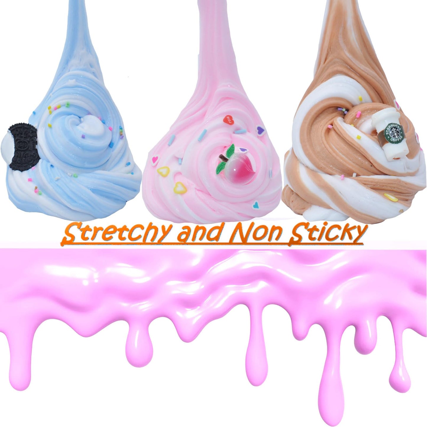 wtelnbton Butter Slime Kit – 24-Pack Two-Toned Slime, Soft & Non-Sticky