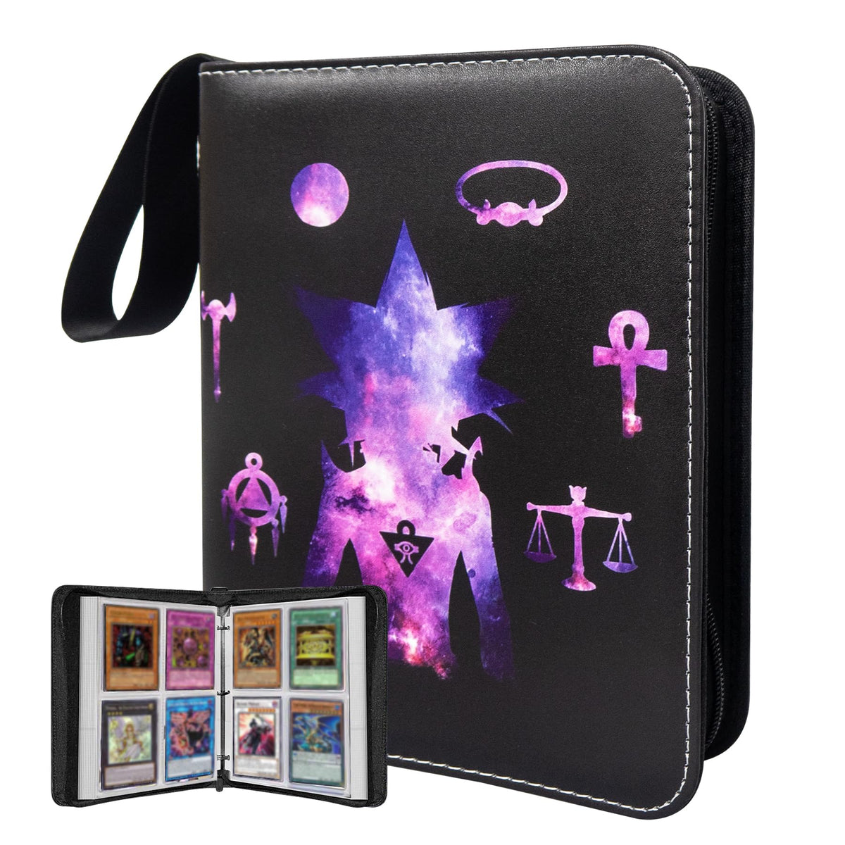 WTVIDAS 4 Pocket Yugioh Card Binder – Holds 400 Cards, Waterproof 3-Ring Album with Removable Sleeves