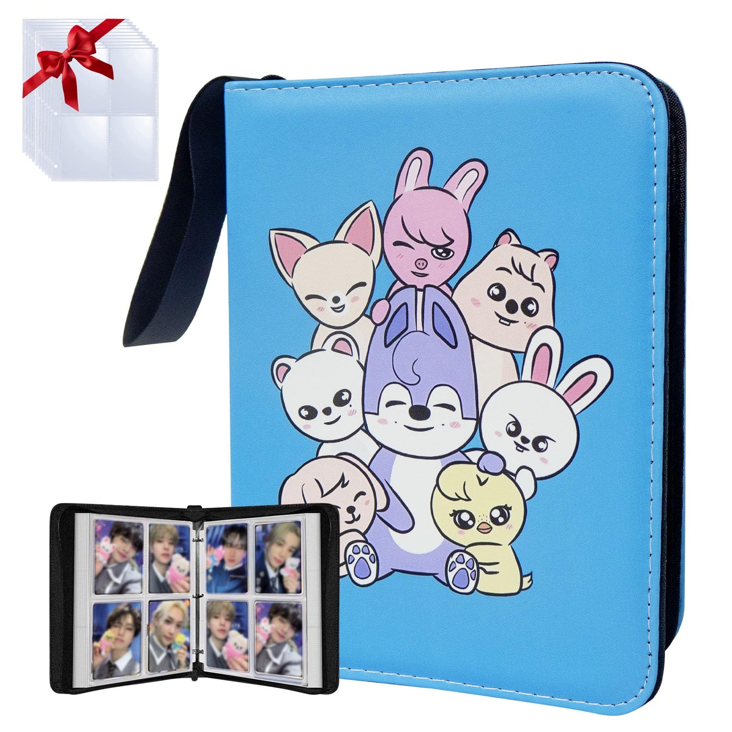 WTVIDAS Kpop Photocard Binder – 400 Card Capacity, 4-Pocket, Waterproof PU Cover, 50 Pages