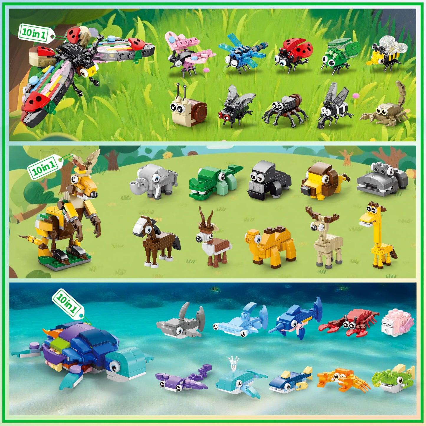 WuNian 30 Packs Animal Building Blocks Party Favors – 888 Pieces for Kids