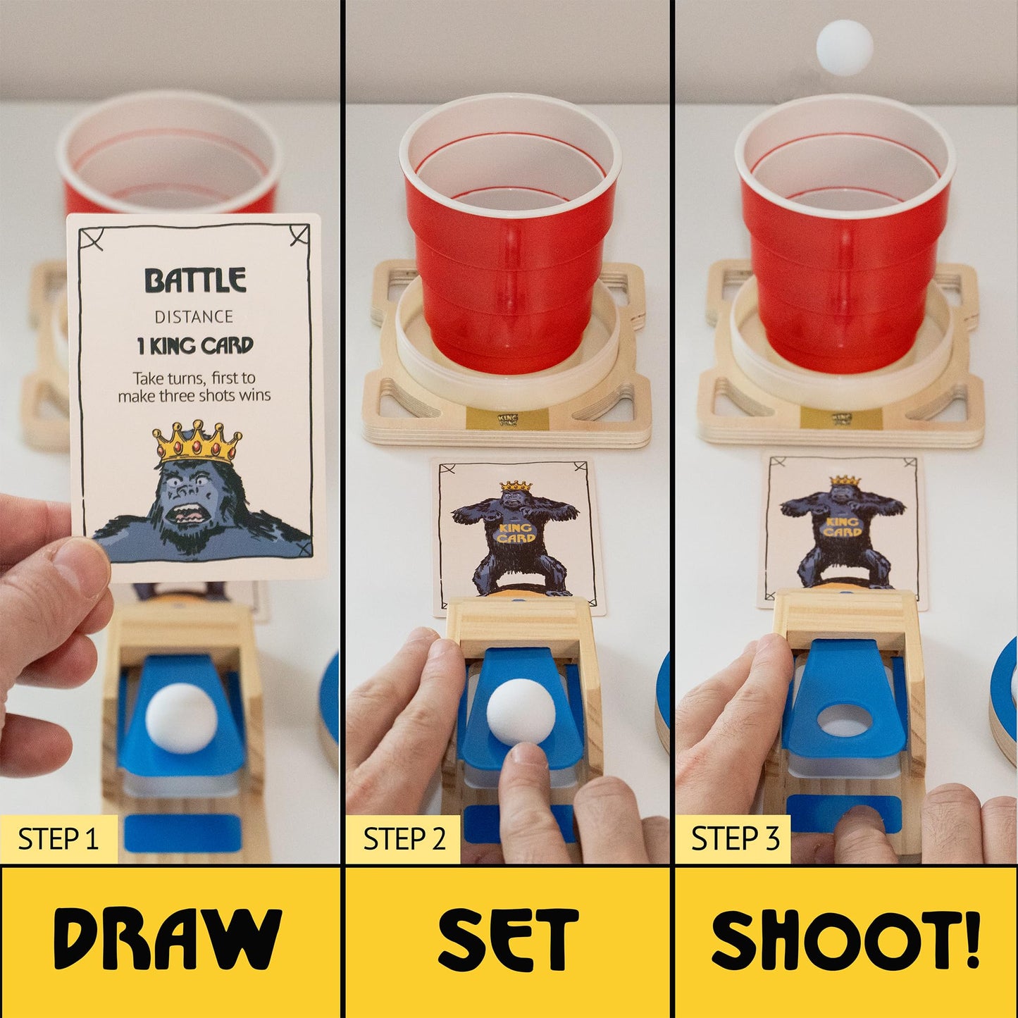 King Pong Original Shot-Making Tabletop Game by Wudly Games | 1-4 Players