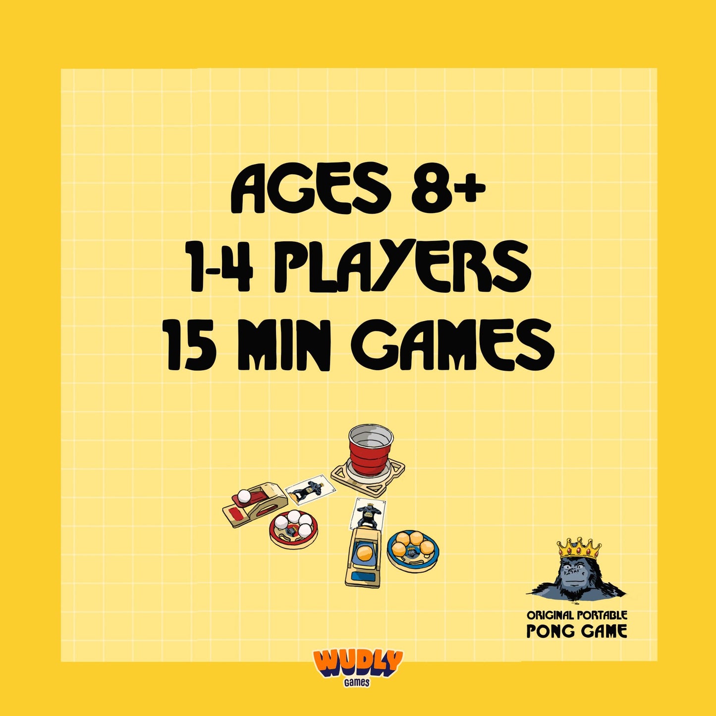 King Pong Original Shot-Making Tabletop Game by Wudly Games | 1-4 Players