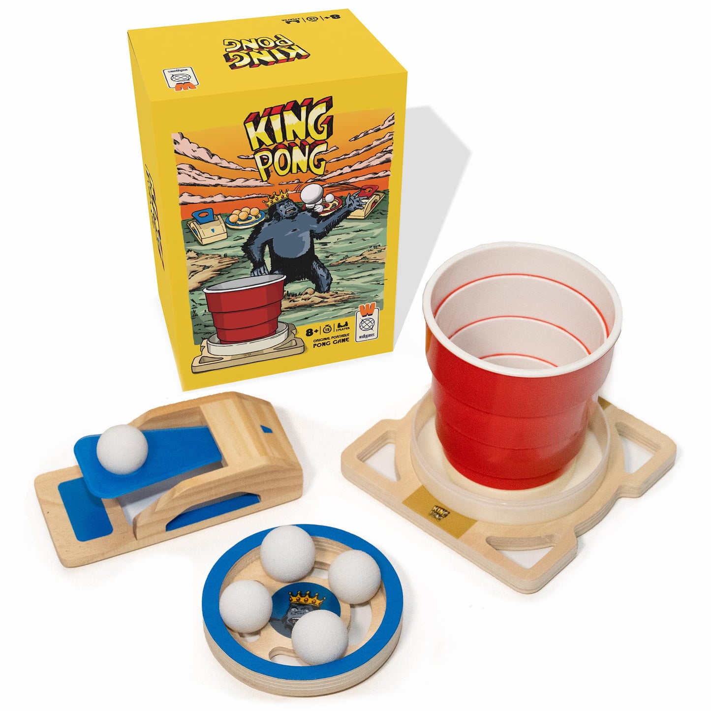 King Pong Original Shot-Making Tabletop Game by Wudly Games | 1-4 Players