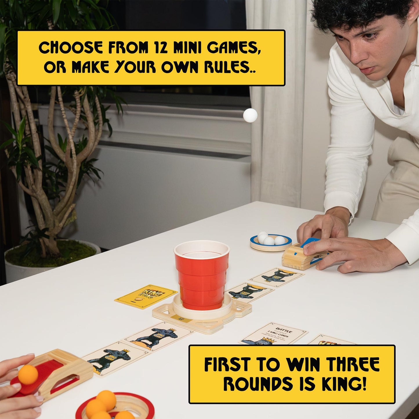 King Pong Original Shot-Making Tabletop Game by Wudly Games | 1-4 Players