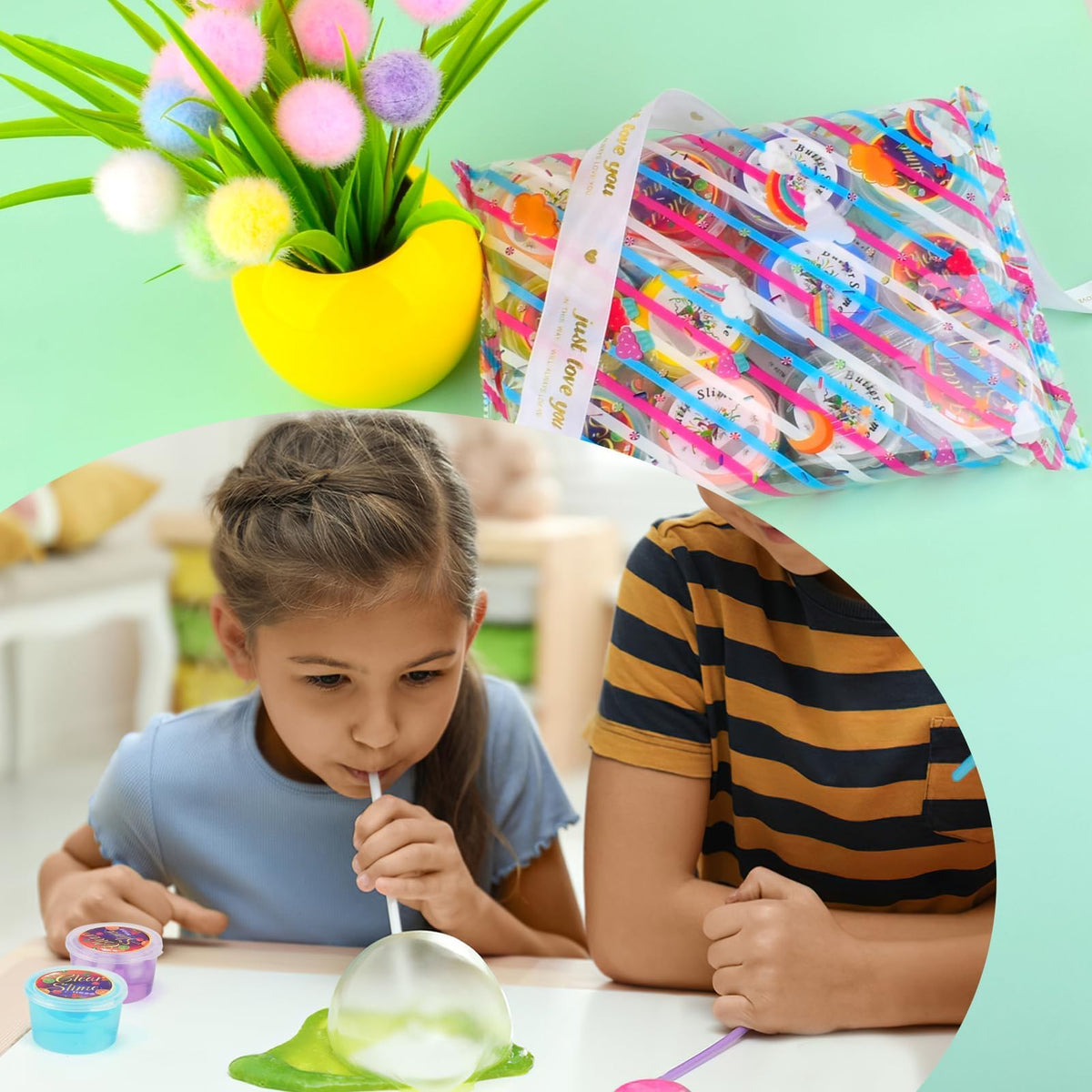 WUJYLY Slime Kit 12 Pack – Butter & Crystal Slimes for Party Favors