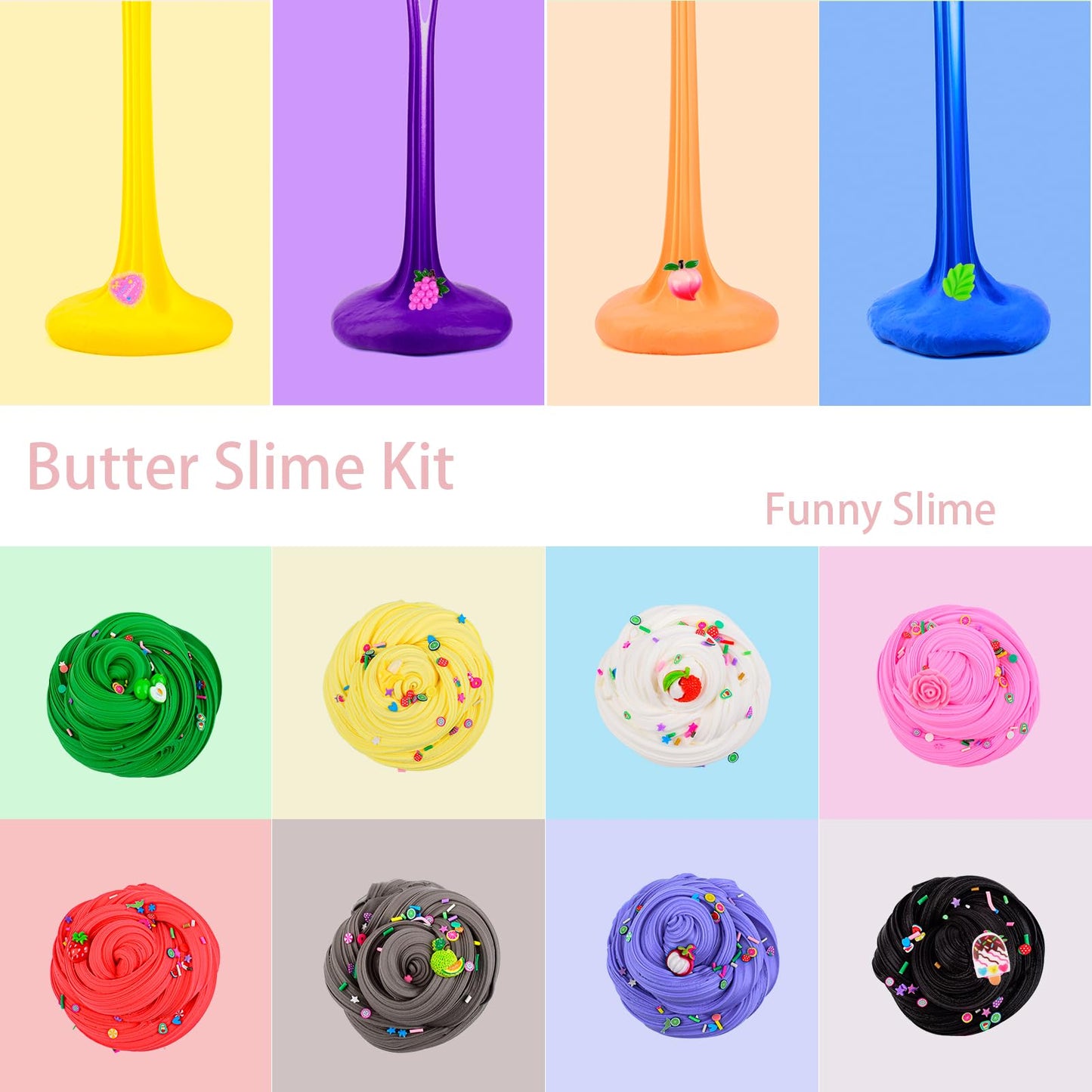 WUJYLY 64-Piece Mini Slime Kit – Butter Slime Party Favors & Classroom Prizes