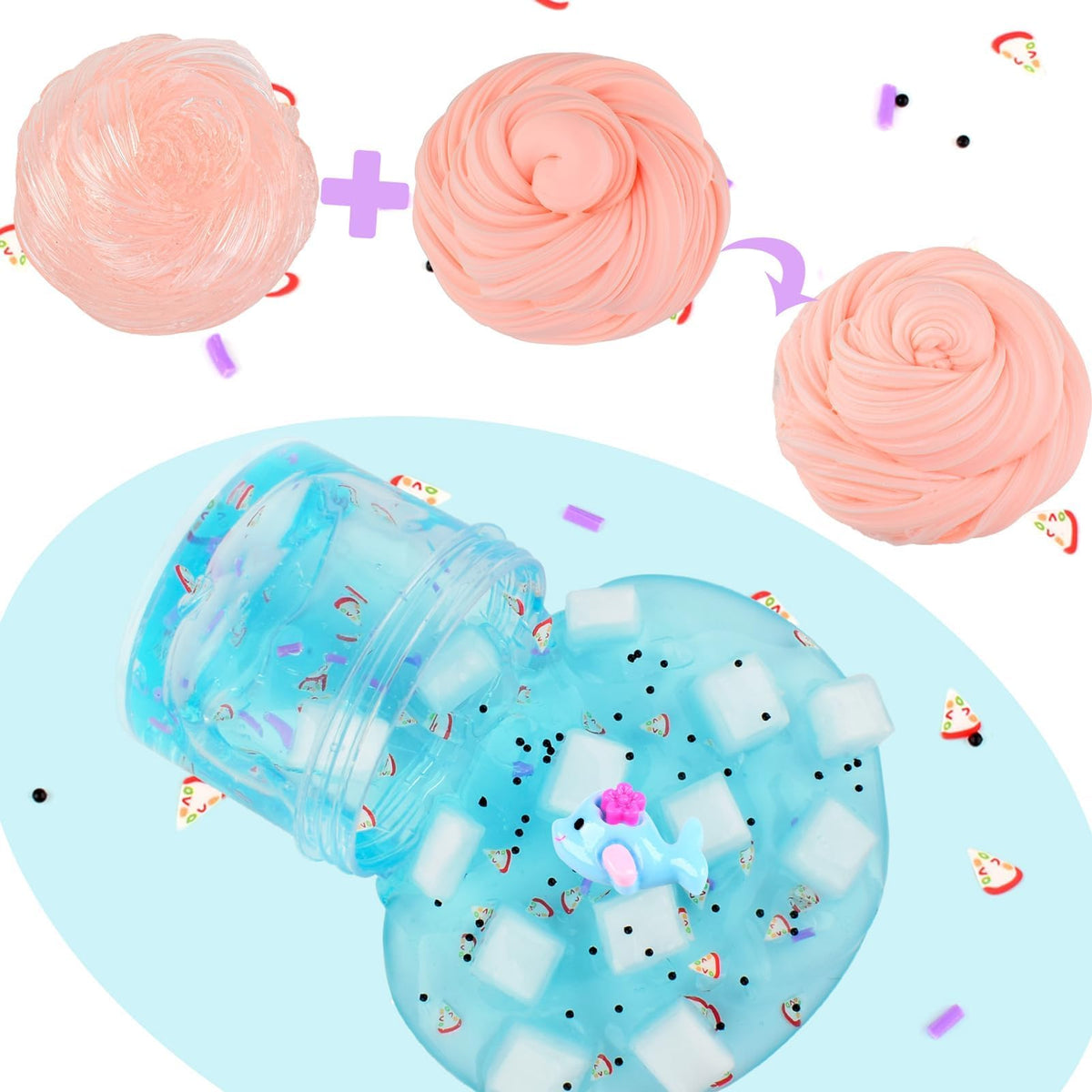 WUJYLY Slime Kit 12 Pack – Butter & Crystal Slimes for Party Favors