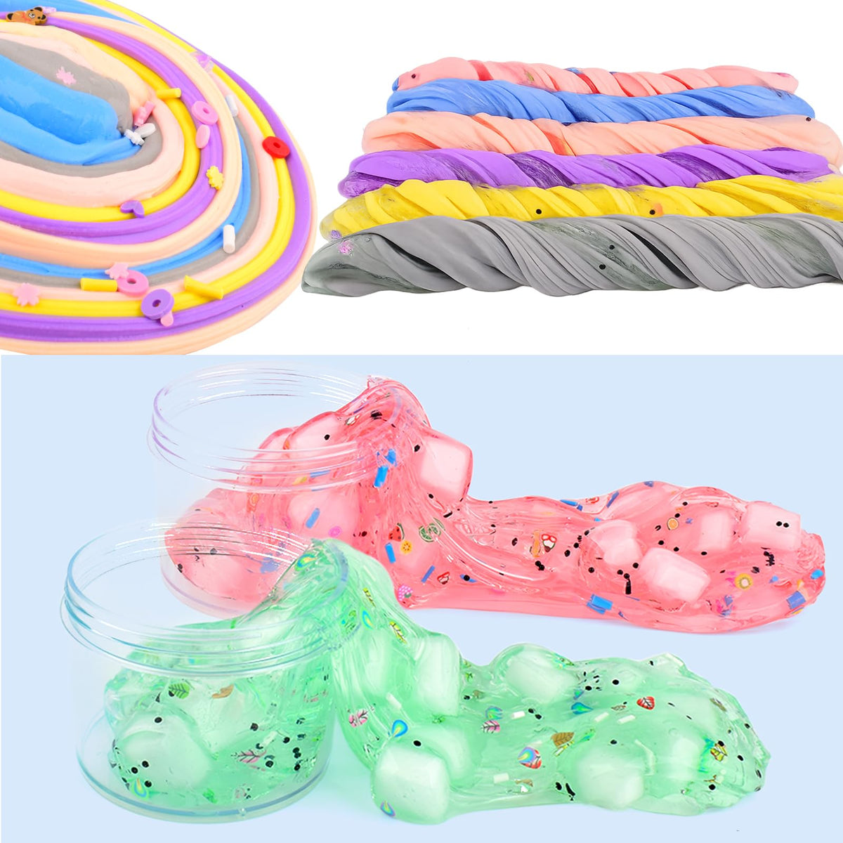 WUJYLY Slime Kit 12 Pack – Butter & Crystal Slimes for Party Favors