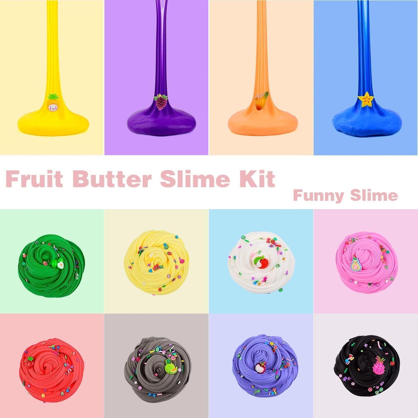 WUJYLY Slime Kit 54-Pack | Non-Sticky Mini Butter Slimes for Kids
