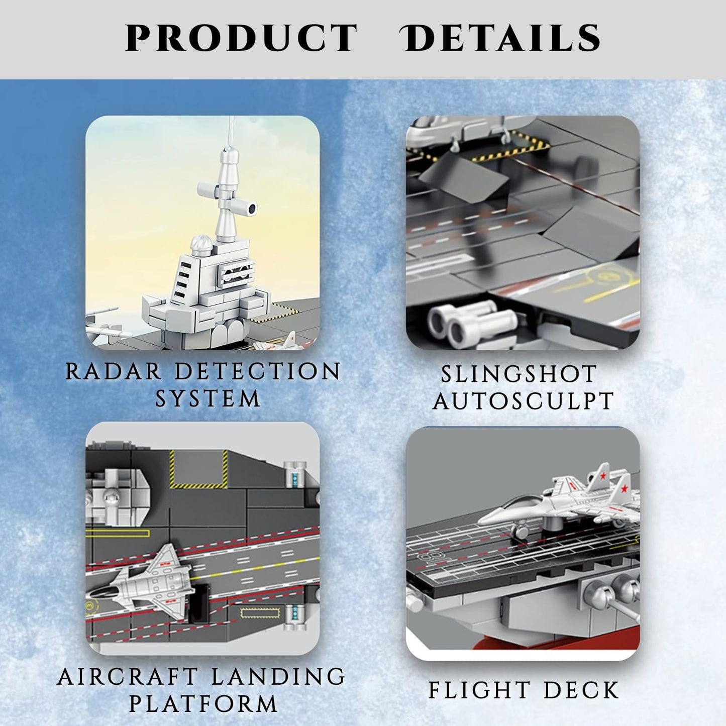 WULOBOOI 8-in-1 WW2 Aircraft Carrier Building Set | 562-Piece Naval Warship Model Kit