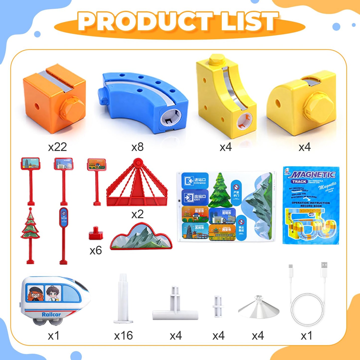 WUPIOS Electric Train Set – 83-Piece Magnetic 3D Track for Kids Aged 3–8 | STEM Learning Toy Gift
