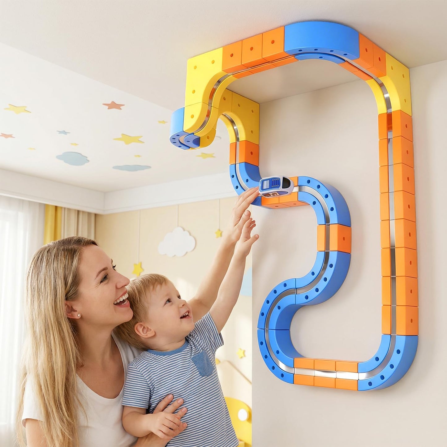WUPIOS Electric Train Set – 83-Piece Magnetic 3D Track for Kids Aged 3–8 | STEM Learning Toy Gift