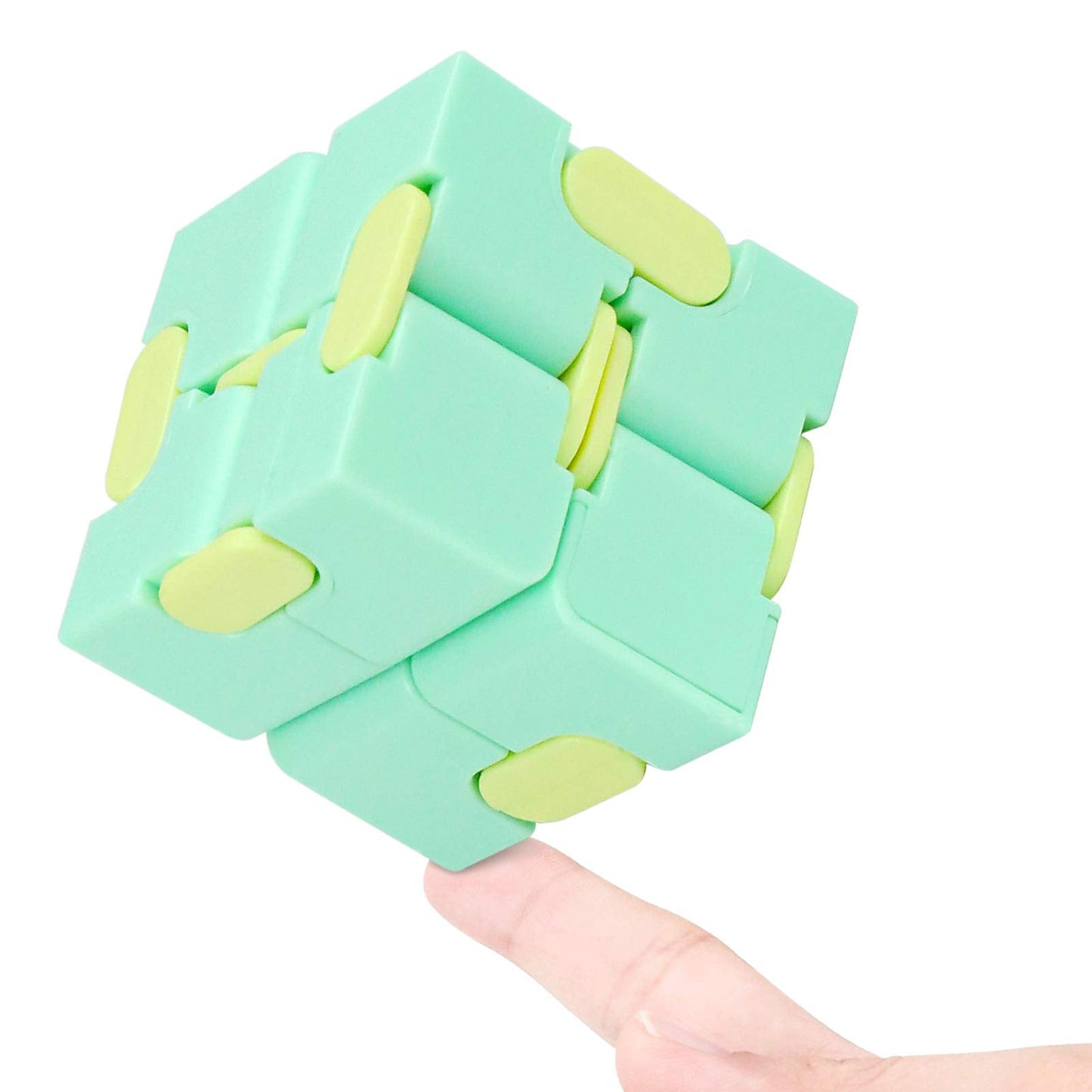 WUQID Infinitycube Fidget Toy – Pocket-Sized Stress Relief for Kids and Adults (Macaron Green)