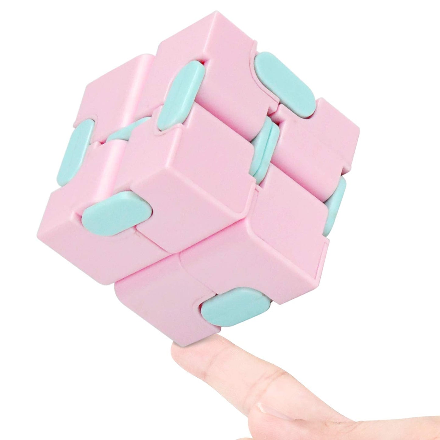 WUQID Infinitycube Fidget Toy – Stress Relief, Pocket-Sized Macaron Pink