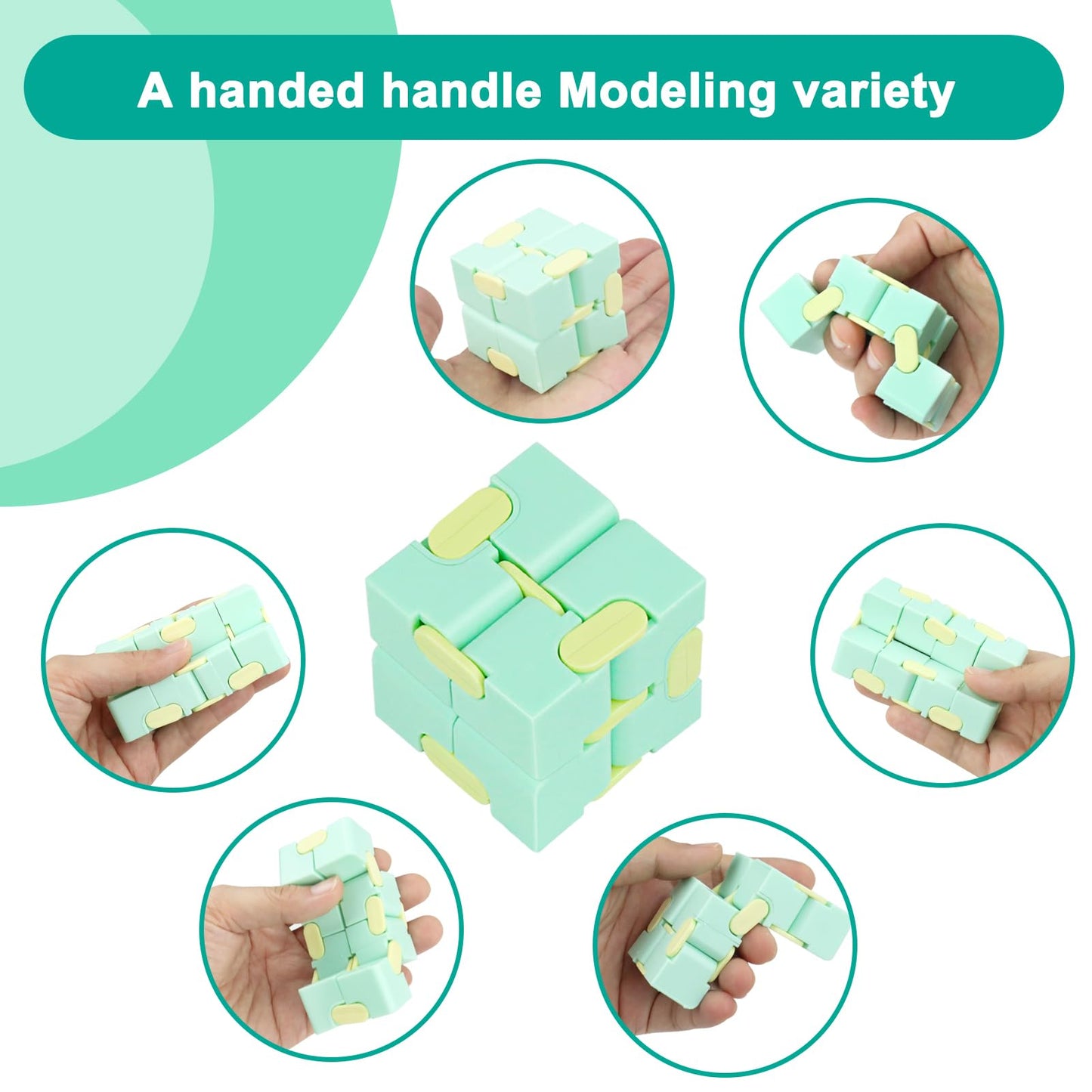 WUQID Infinitycube Fidget Toy – Pocket-Sized Stress Relief for Kids and Adults (Macaron Green)