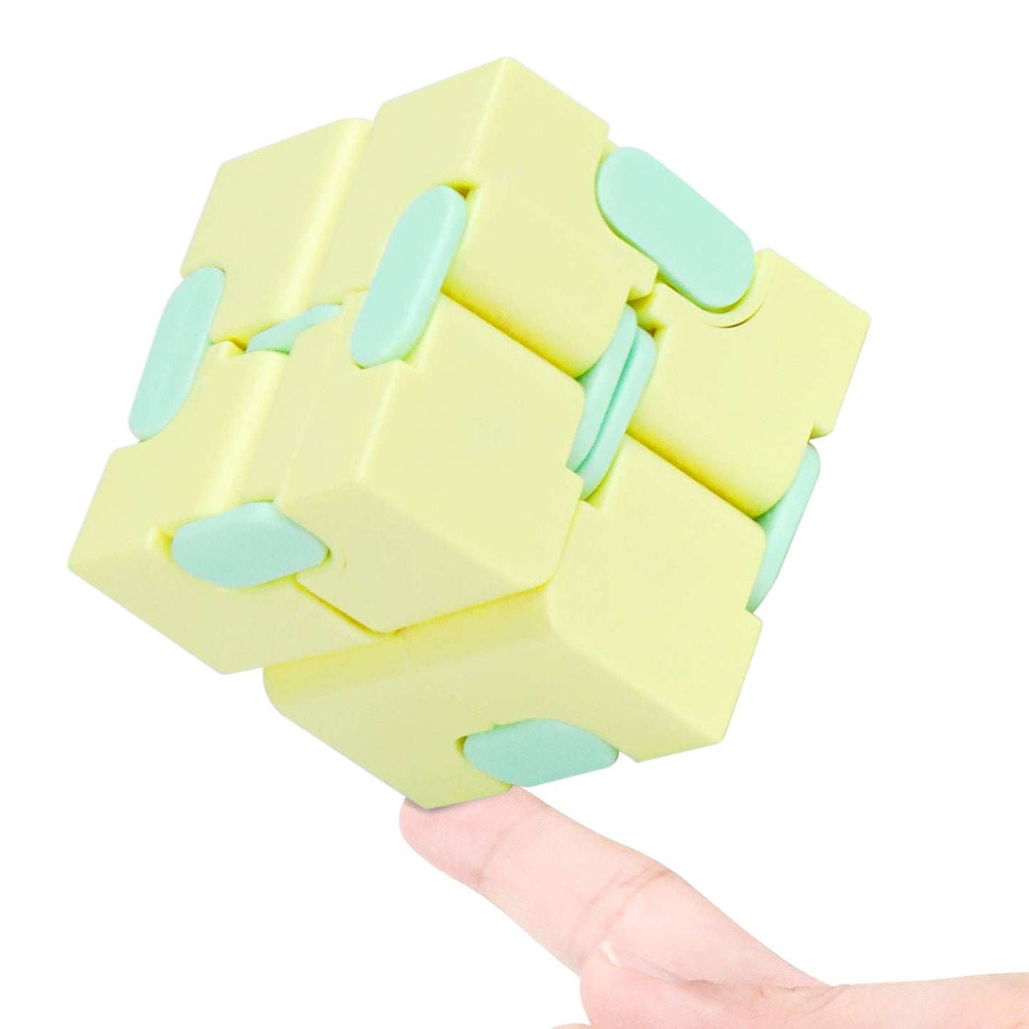 WUQID Infinitycube Fidget Toy – Pocket-Size Stress Relief (Macaron Yellow)