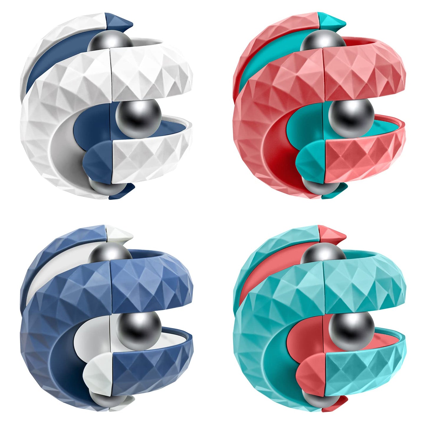 WUQID Orbiit Ball Toy 4 Pack – Fidget Puzzle Balls for Focus and Calm