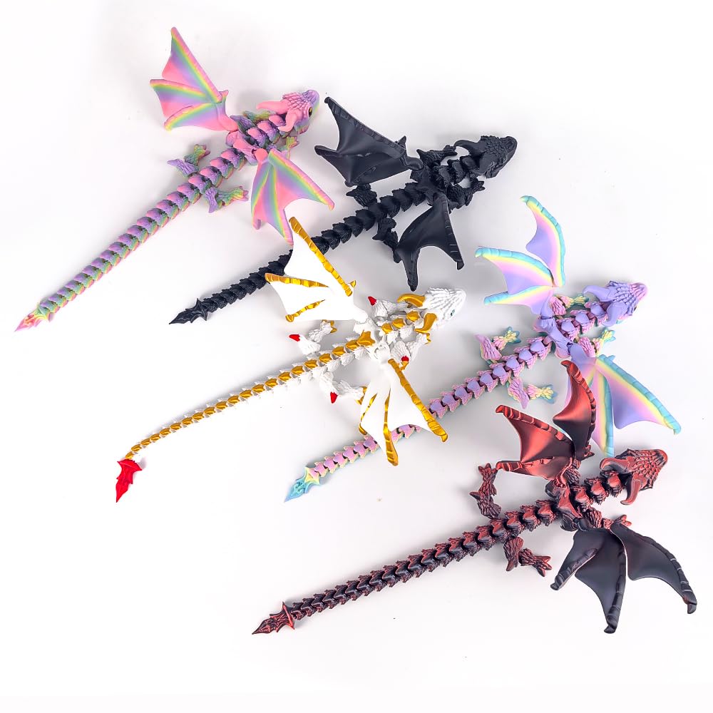 WUQIREN 3D-Printed Dragon with Wings – Articulated Fidget Desk Decor