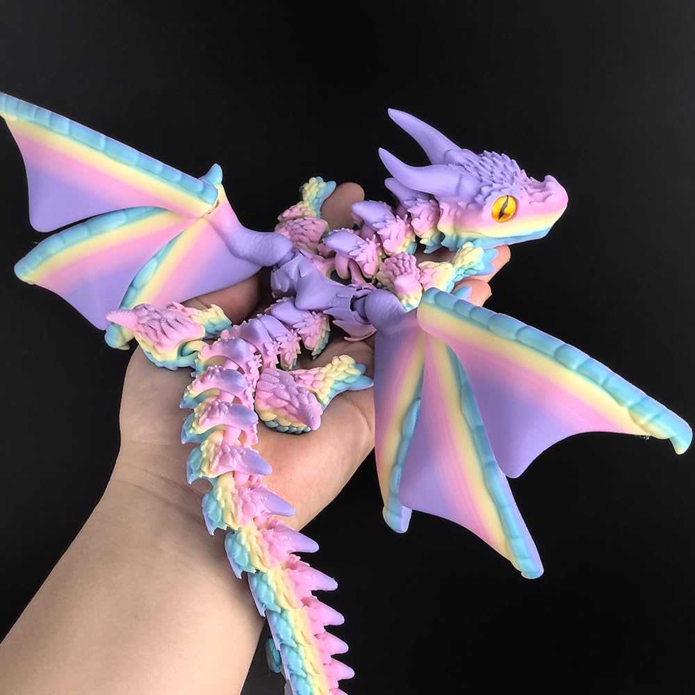 WUQIREN 3D-Printed Dragon with Wings – Articulated Fidget Desk Decor