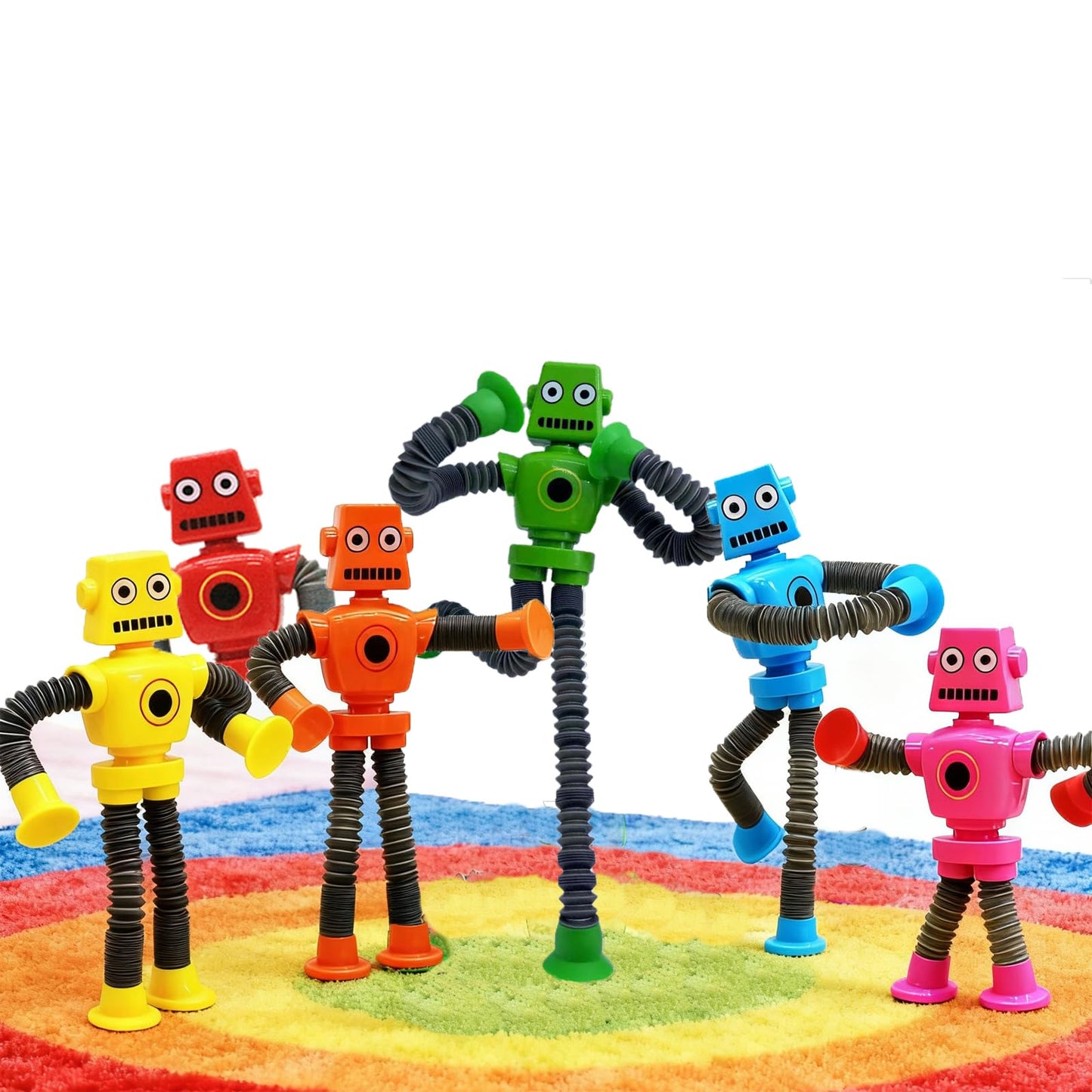 WUQR 48PCS Robot Suction Cup Toys Pop Tubes | Sensory Fidget Fun for Kids & Adults, Ages 3+