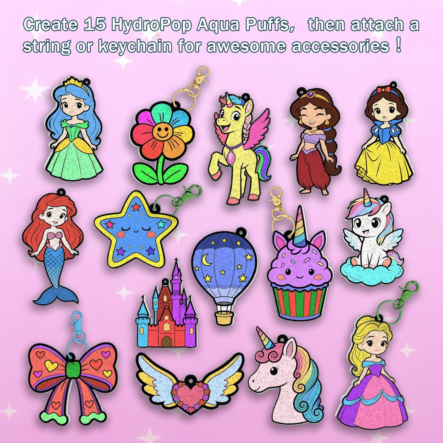 WurLoo Aqua Puffs 3D Art Kit for Kids – Mess-Free Color & Inflate Craft, Ages 4-10