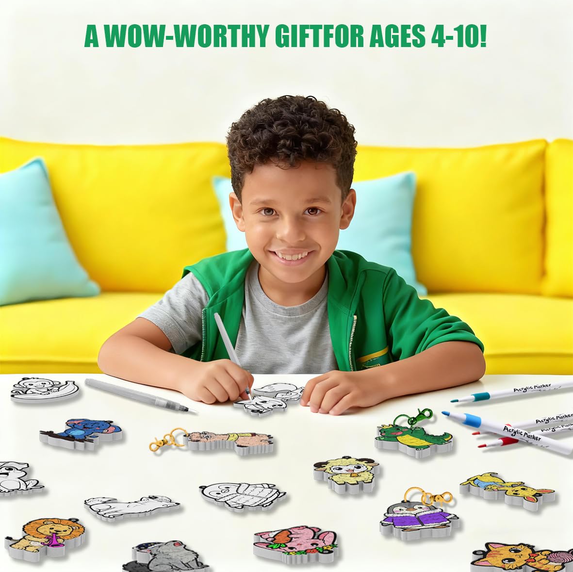 WurLoo Aqua Puffs 3D Art Kit Animals – Mess-Free Foam Craft for Kids Ages 4-10