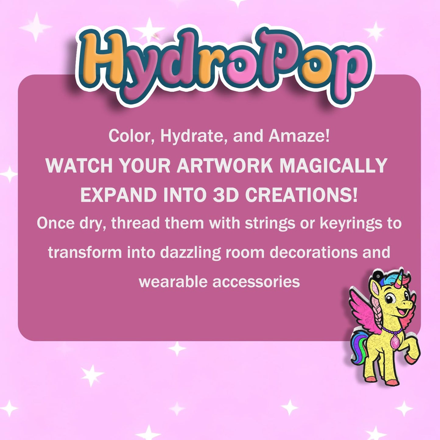 WurLoo Aqua Puffs 3D Art Kit for Kids – Mess-Free Color & Inflate Craft, Ages 4-10