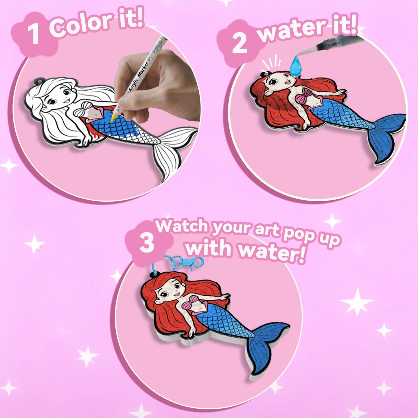 WurLoo Aqua Puffs 3D Art Kit for Kids – Mess-Free Color & Inflate Craft, Ages 4-10