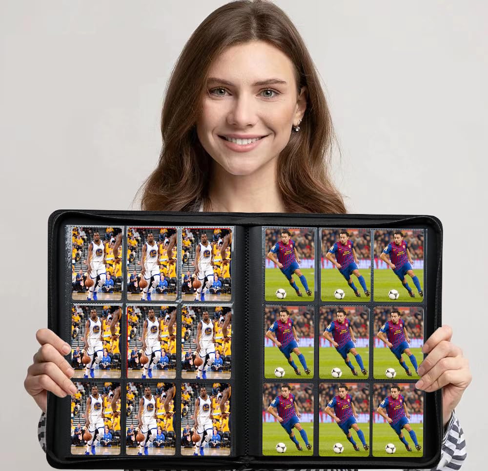 WUTONMU Premium 9-Pocket Zippered Trading Card Binder — 540 Pockets, Teal