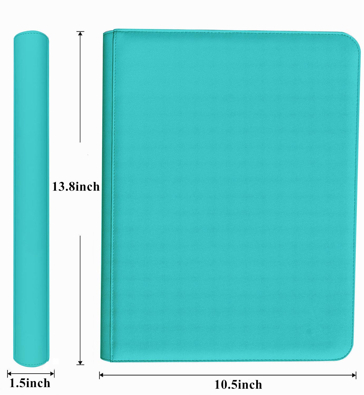WUTONMU Premium 9-Pocket Zippered Trading Card Binder — 540 Pockets, Teal